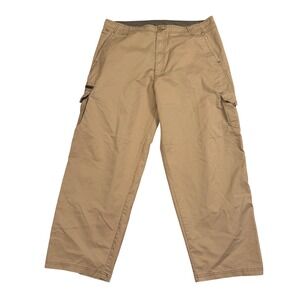 REI Mens Cargo Pants 40x32 Tan Organic Cotton Blend Outdoor Hiking Trousers